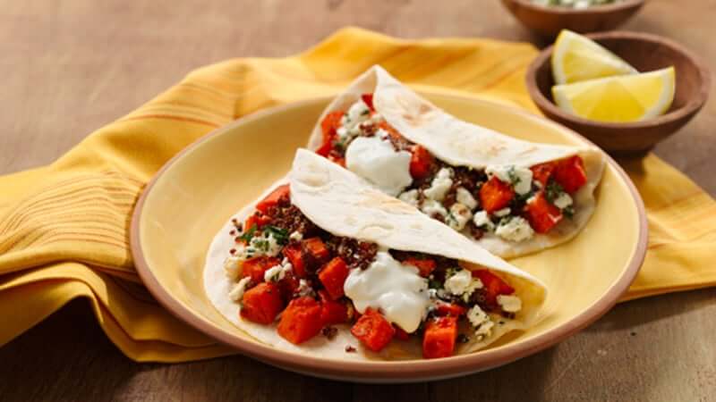 Paahdetut bataattitacot